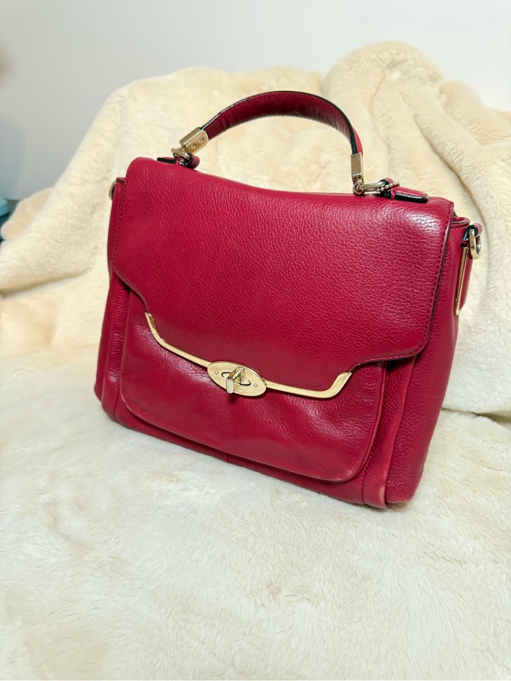 Classic Coach Maddison Collection Red Leather Top-Handle Women’s Bag